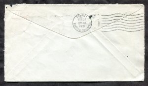 p613 - WINNIPEG 1931 Slogan Cancel on Cover to Trail BC. RETURNED