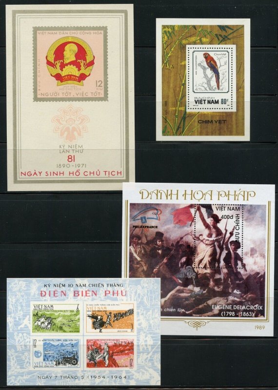 VIETNAM LOT OF 10 SOUVENIR SHEETS & ONE SET  MINT NEVER HINGED