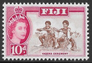 Fiji Scott 170 MNH 10d carmine and brown Yaqona Ceremony issue of 1963, QEII