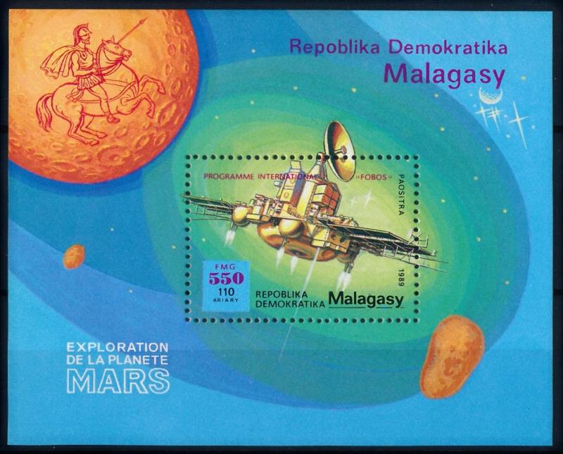 [64453] Madagascar 1989 Space Travel Weltraum Mars Fobos Souvenir Sheet MNH