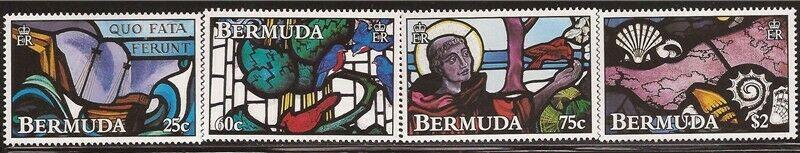 Bermuda - 1992 Stained Glass Windows - 4 Stamp Set - Scott #634-7