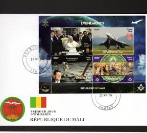 Mali 2014 CONCORDE Sheet Perforated in official FDC