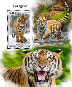 NIGER - 2023 - Tigers - Perf Souv Sheet - Mint Never Hinged