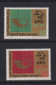 Liechtenstein   #550-551  MNH  1974  UPU