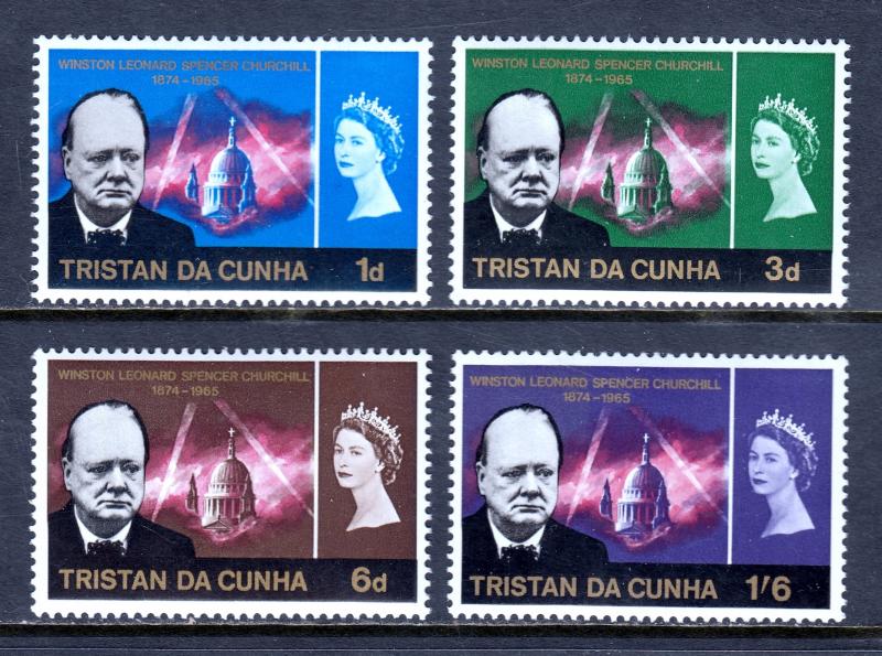 TRISTAN DA CUNHA - SCOTT 89-92 (SG 89-92) - 1966 CHURCHILL SET - MNH - SCV $7.00