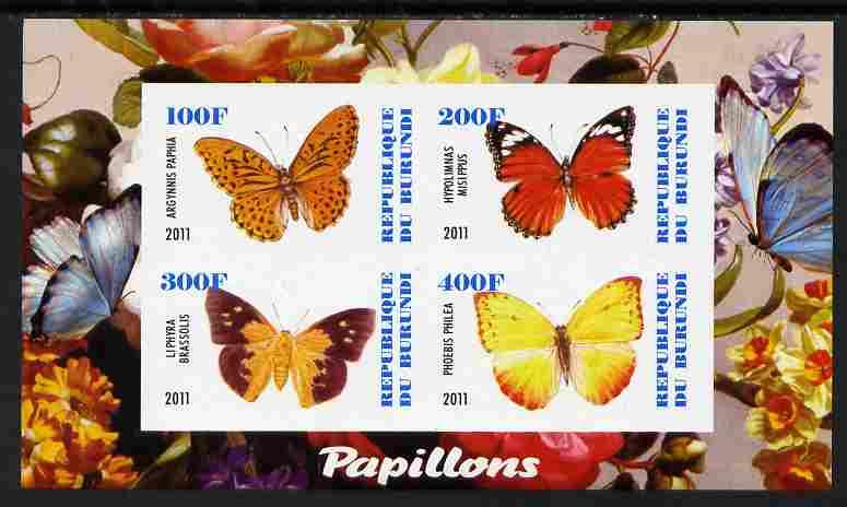 Burundi 2011 Fauna of the World - Butterflies #3 imperf s...