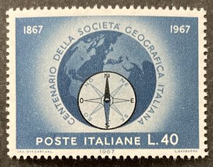 Italy 1967 #947, Geographical Society, MNH.