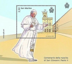 Stamps of San Marino 2020. - Centenary of the birth of Saint John Paul II