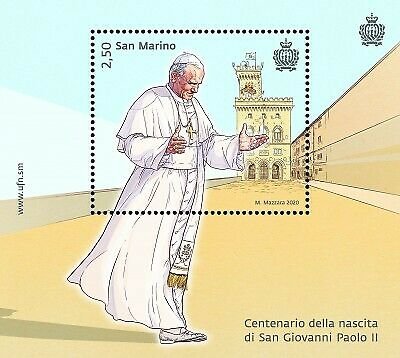 Stamps of San Marino 2020. - Centenary of the birth of Saint John Paul II