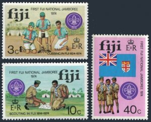 Fiji 351-353,MNH.Michel 324-326. National Boy Scout Jamboree 1974.Flag.