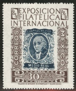 MEXICO Scott 897 MH* 1956 stamp on stamp