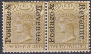 Mauritius 1902 Sg160 25c Olive Mounted Mint Pair