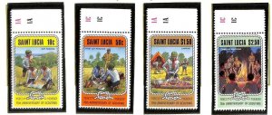 BOY SCOUTS ST. LUCIA SCOTT #587-90 STAMP SET MNH VF 1982