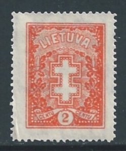 Lithuania #278 Mint No Gum 2c Double-Barred Cross Wmk. 238