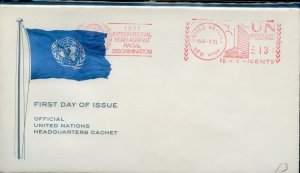 UNITED NATIONS 1971 ANTI RACISM SPECIAL METERED  ENVELOPE MINT NH PRISTINE