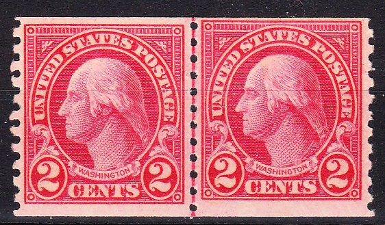 MOstamps - US Scott #599 Mint OG NH Line Pair - Lot # DS-3985