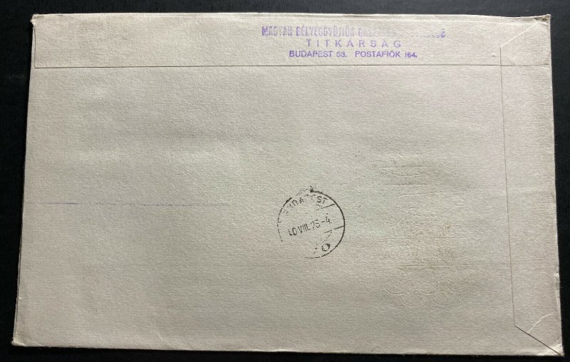 1960 Budapest Hungary First Day Cover FDC Locally Used Rome Olympics