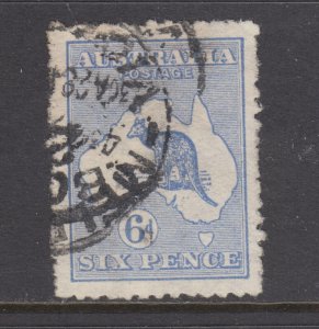 Australia Sc 8 used. 1913 6p ultra Kangaroo, heavy cancel