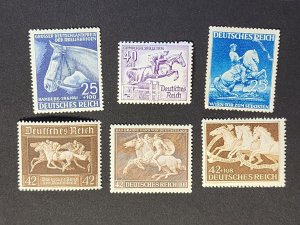 WW2 WWII Nazi Germany German Third Reich Horse Racing Riding equestrian stamps