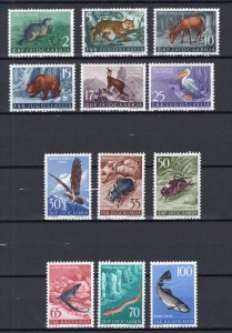 YUGOSLAVIA 1954 DOMESTIC ANIMALS SET SCOTT 398-409 PERFECT MNH