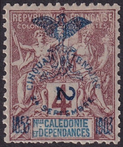 New Caledonia 1903 Sc 82 MH* disturbed gum