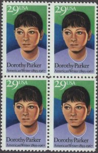 Scott # 2698 -  Block Of 4 - Dorothy Parker - MNH - 1992