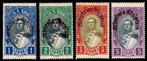 1928 ALBANIA #234-237 OVERPRINTS - OGH - F/VF+ - CV$18.00 (ESP#2182)