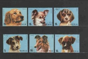 LIBERIA #669-674 1974 DOGS MINT VF LH O.G CTO b