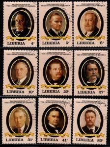 LIBERIA Scott 923-931 Used CTO  US President stamp set 1982