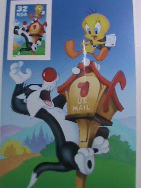 ​UNITED STATES-1998- SC#3205 ERROR SHEERT-SYLVESTER & TWEETY- NO DIE CUT-VF