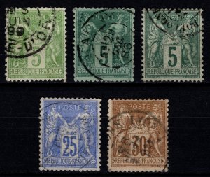 France 1876-85 Peace & Commerce Def., Part Set Type II [Used]