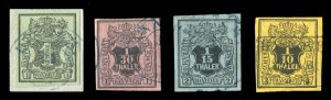 German States, Hannover #2-6 (Mi. 2-5) Cat€254, 1851-55 1g-1/10th, set of f...