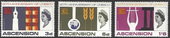 Ascension #108-110 MNH Set of 3 cv $11