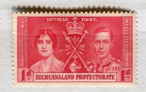 BASUTOLAND; 1937 early GVI Coronation issue fine Mint hinged 1d. value