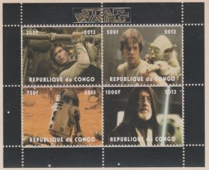 CONGO B. - 2013 - Star Wars #3 - Perf 4v Sheet - Mint Never Hinged