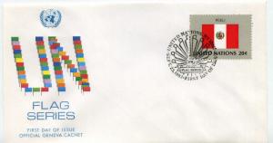 United Nations #408 Flag Series 1983, Peru, Official Geneva Cachet, FDC