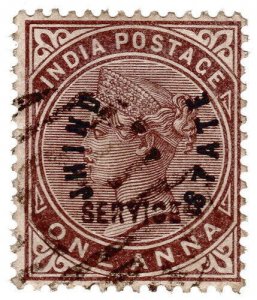 (I.B) India (Princely States) Postal : Jind Overprint 1a (SG 2)