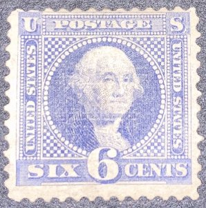 US #115 Mint NH No Gum.  1869 6c Washington, ultramarine.