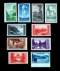 US Stamp 1934 National Parks Imperf Set Sc# 756-765 MNH