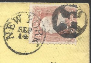 Doyle's_Stamps: New York City Postal History Cover w/Fancy Negative Cross