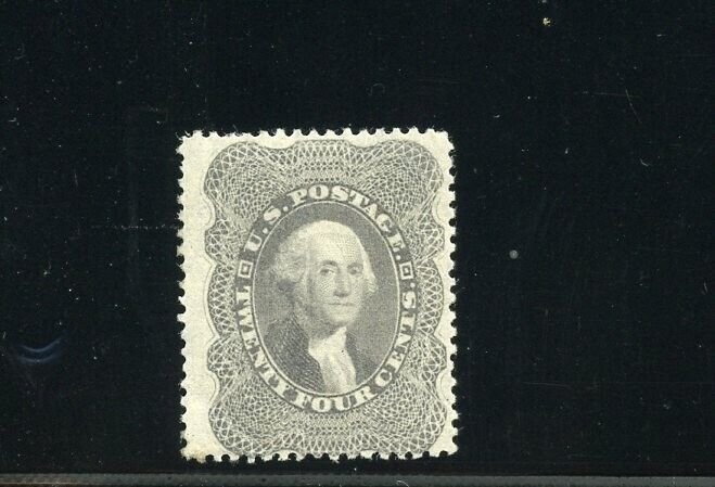 UNITED STATES SCOTT #37  TWENTY-FOUR CENT WASHINGTON WITH PF CERT  MINT HINGED