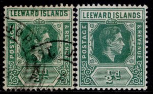 LEEWARD ISLANDS GVI SG96 VAR, ½d emerald, FINE USED. UPWARD SHIFT