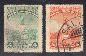 MEXICO SC #653-54 USED  4c, 5c  1923-34 COLUMBUS MONUMENT