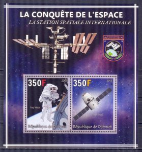 Djibouti 2013 Conquest of Space (II) International Stations Sheet MNH