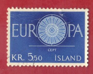 ICELAND SCOTT #328 5.50k USED  1960 EUROPA