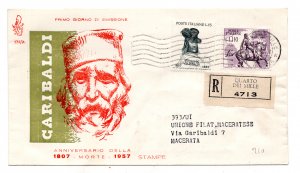 Italia FDC Venetia 1957 Garibaldi traveled RACC. for Italy