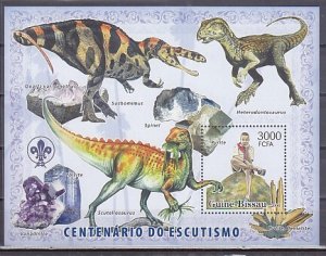 Guinea Bissau, 2006 issue. Scout Centenary s/sheet. Scouts & Dinosaurs.