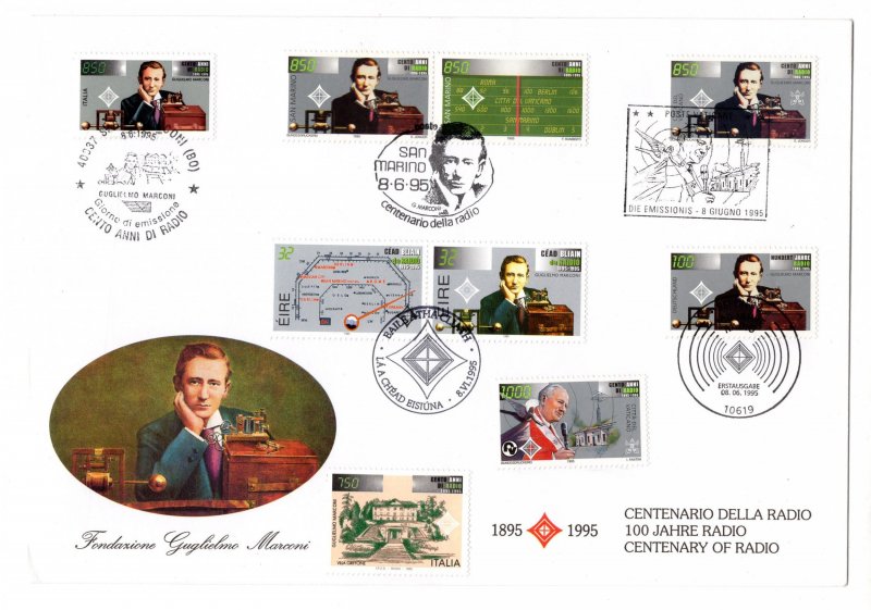 Italy 1995 Gugliemo Marconi Foundation FDC with relatives