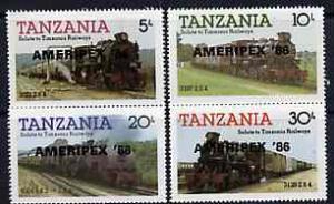 Tanzania 1986 Railways perf set of 4 overprinted \'AMERIP...