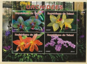 Thematic Stamps 2014 Chad Orchids sheet of 4 values used